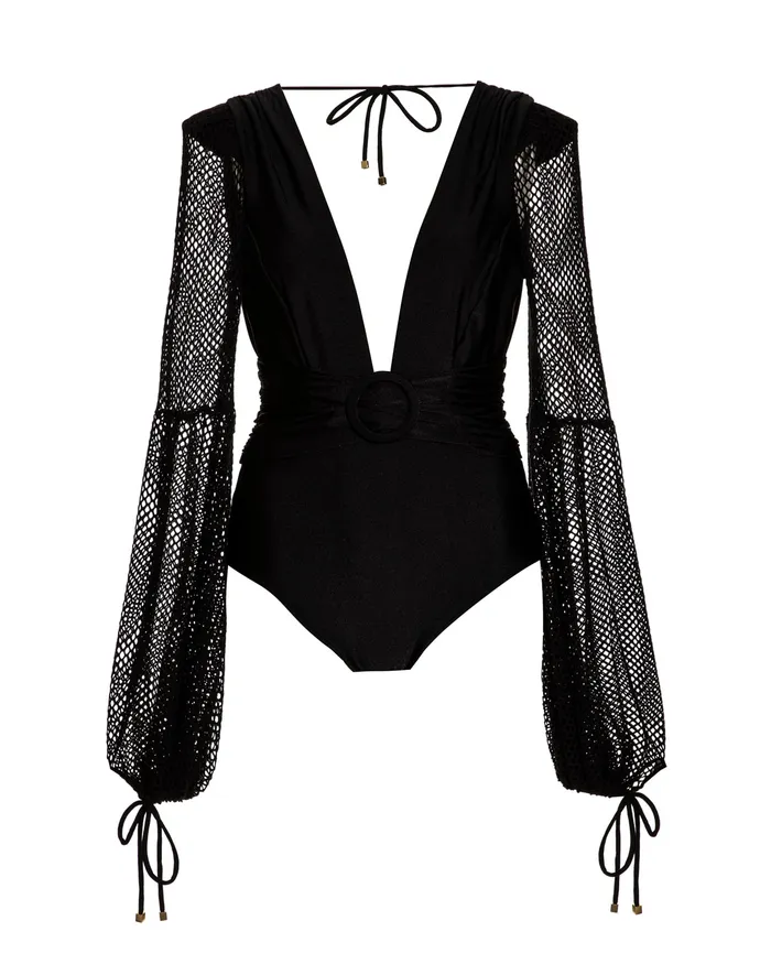 One Pieces Women PatBO Plunge Netted One Piece