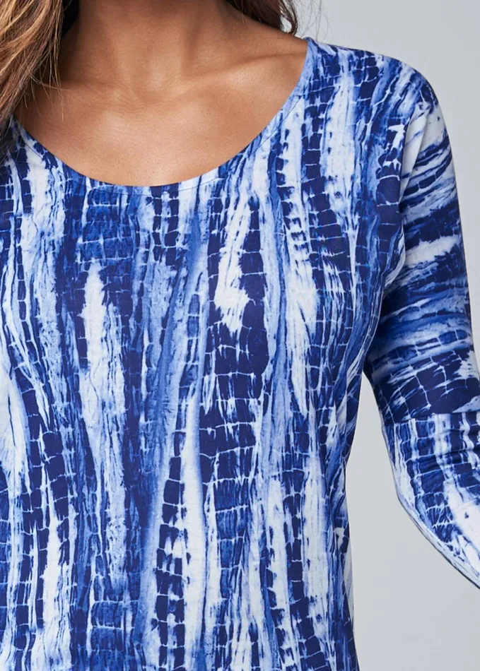 OPEN BACK ACTIVE TOP Blue and White Women VENUS Tops