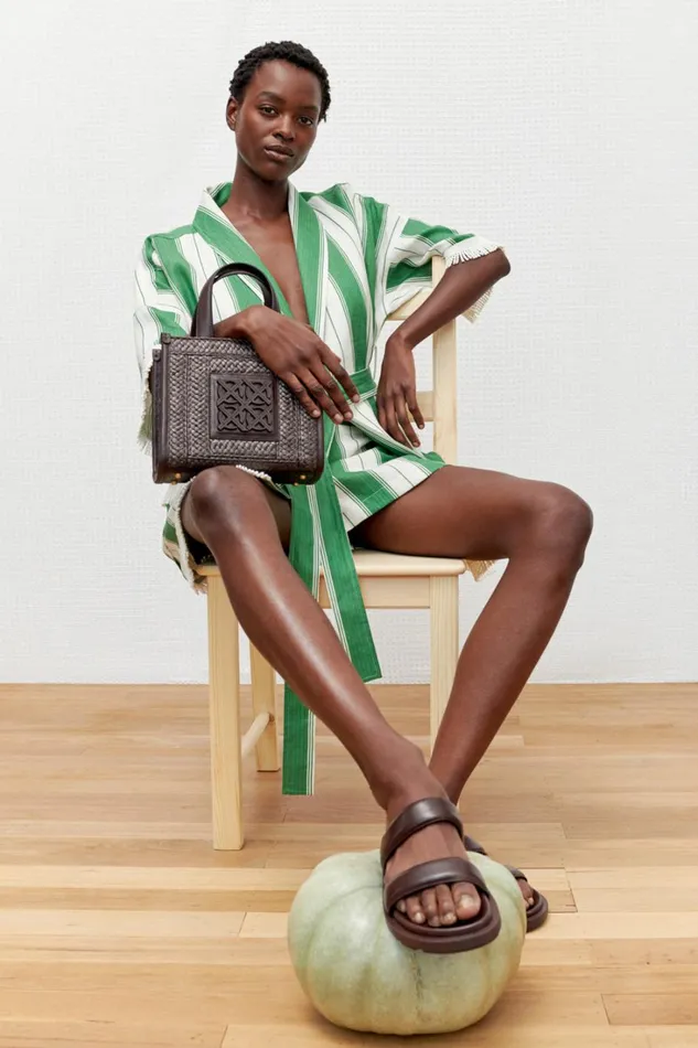 Oroton Deckchair Stripe Robe Clover Women Jackets and Outerwear Oroton Deckchair Stripe Robe Clover Women Jackets and Outerwear
