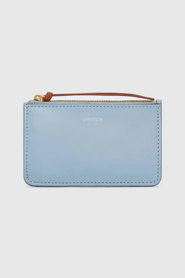 Oroton Eloise 4 Credit Card Mini Zip Pouch Denimamber Women Wallets