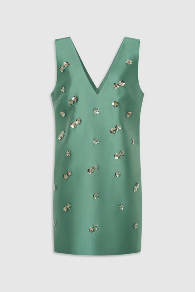 Oroton Embellished Shift Dress Mint Leaf Women Dresses