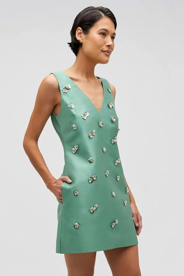Oroton Embellished Shift Dress Mint Leaf Women Dresses Oroton Embellished Shift Dress Mint Leaf Women Dresses