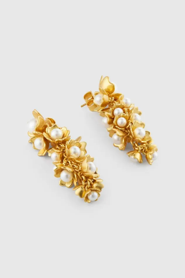 Oroton Flora Drop Earrings Worn Goldpearl Women Jewellery Oroton Flora Drop Earrings Worn Goldpearl Women Jewellery