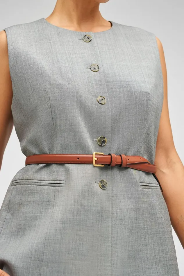 Oroton Florence 20mm Belt Cognac Women Belts