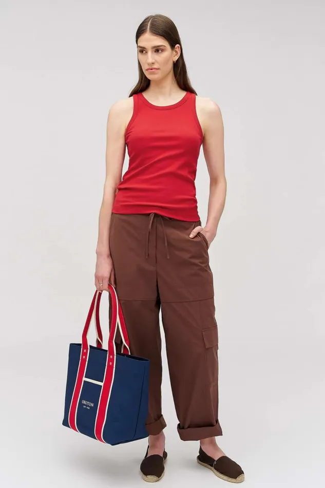 Oroton Lottie Rib Tank Market Red Women Tops Oroton Lottie Rib Tank Market Red Women Tops