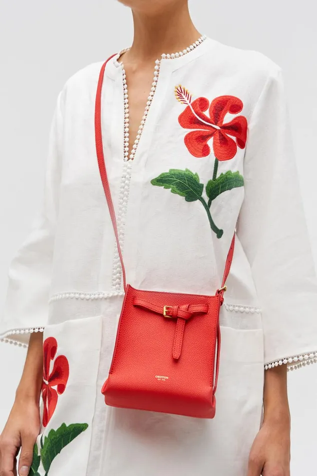 Oroton Margot Tiny Bucket Bag Chilli Pepper Women Crossbody Oroton Margot Tiny Bucket Bag Chilli Pepper Women Crossbody