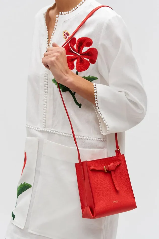 Oroton Margot Tiny Bucket Bag Chilli Pepper Women Crossbody Oroton Margot Tiny Bucket Bag Chilli Pepper Women Crossbody
