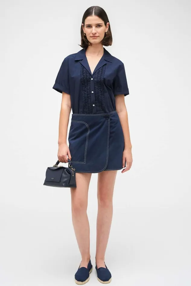 Oroton Posy Ruffle Camp Shirt North Sea Women Tops Oroton Posy Ruffle Camp Shirt North Sea Women Tops