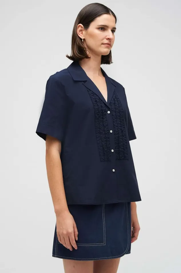Oroton Posy Ruffle Camp Shirt North Sea Women Tops Oroton Posy Ruffle Camp Shirt North Sea Women Tops