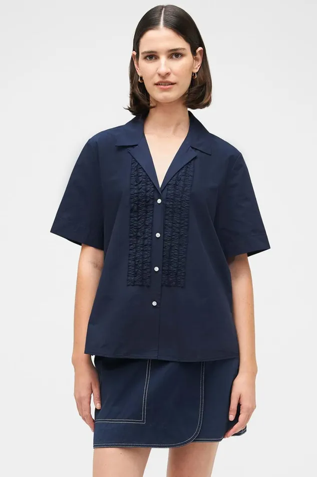 Oroton Posy Ruffle Camp Shirt North Sea Women Tops Oroton Posy Ruffle Camp Shirt North Sea Women Tops