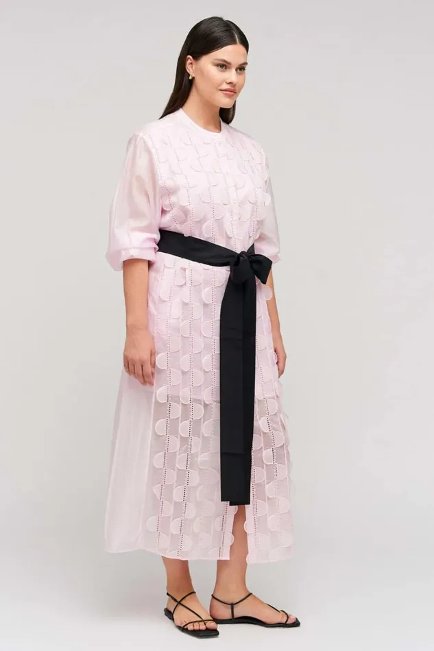 Oroton Scallop Lace Shirt Dress Pink Rose Women Dresses Oroton Scallop Lace Shirt Dress Pink Rose Women Dresses
