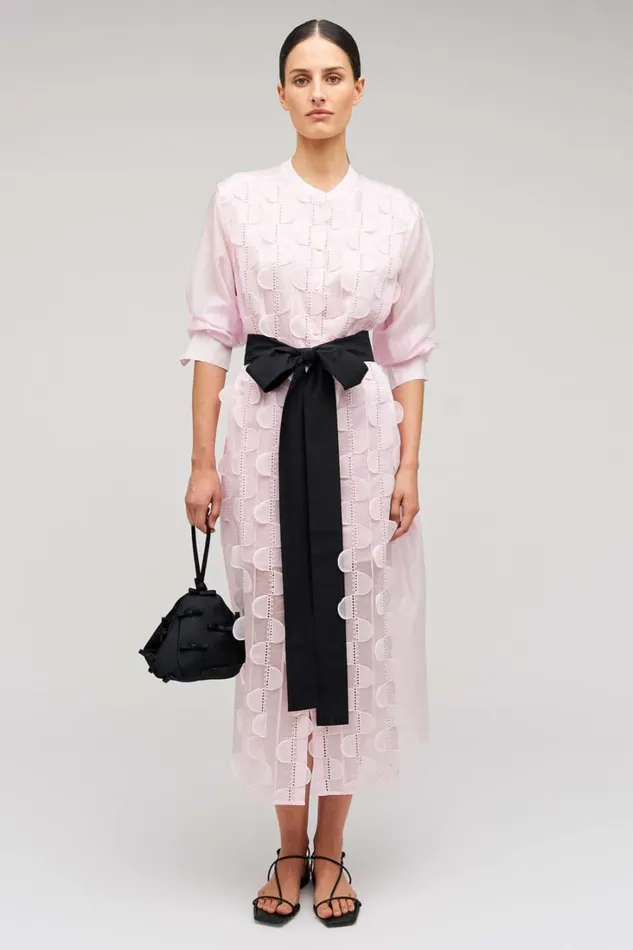 Oroton Scallop Lace Shirt Dress Pink Rose Women Dresses Oroton Scallop Lace Shirt Dress Pink Rose Women Dresses