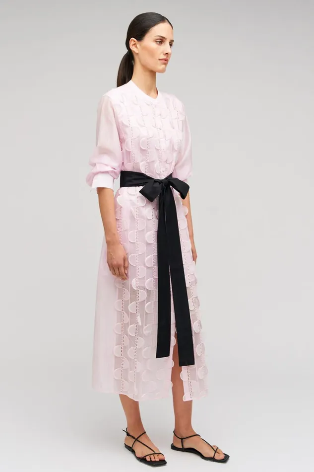 Oroton Scallop Lace Shirt Dress Pink Rose Women Dresses Oroton Scallop Lace Shirt Dress Pink Rose Women Dresses