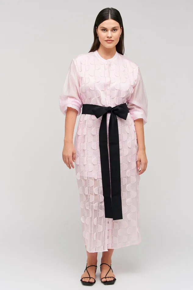 Oroton Scallop Lace Shirt Dress Pink Rose Women Dresses Oroton Scallop Lace Shirt Dress Pink Rose Women Dresses