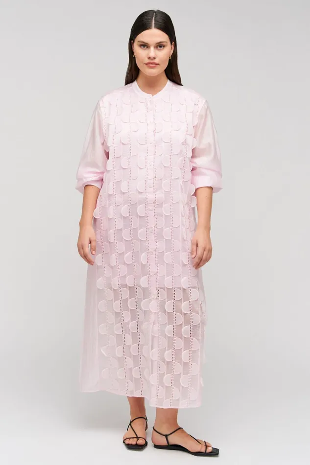 Oroton Scallop Lace Shirt Dress Pink Rose Women Dresses Oroton Scallop Lace Shirt Dress Pink Rose Women Dresses