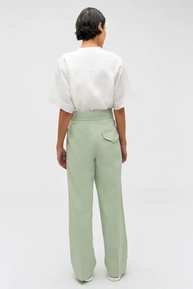 Oroton Tab Detail Pant Eau De Nil Women Pants Oroton Tab Detail Pant Eau De Nil Women Pants