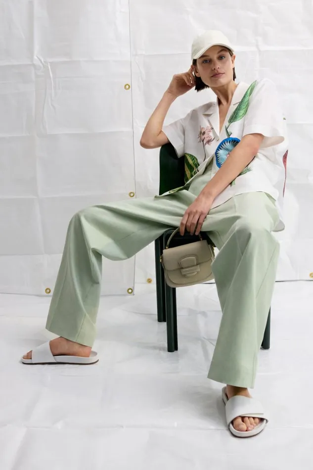Oroton Tab Detail Pant Eau De Nil Women Pants Oroton Tab Detail Pant Eau De Nil Women Pants