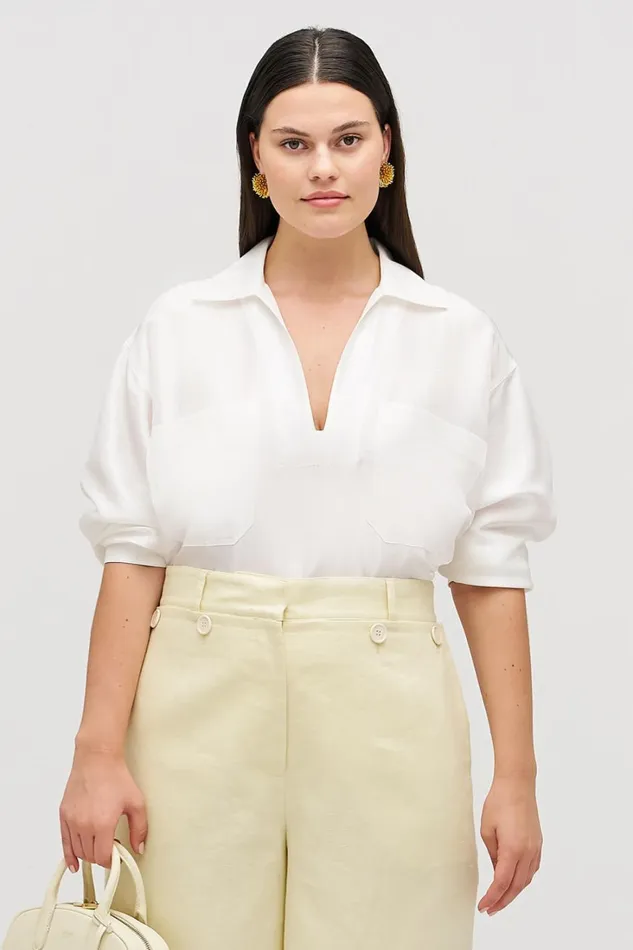 Oroton Tunic Shirt Antique White Women Tops Oroton Tunic Shirt Antique White Women Tops