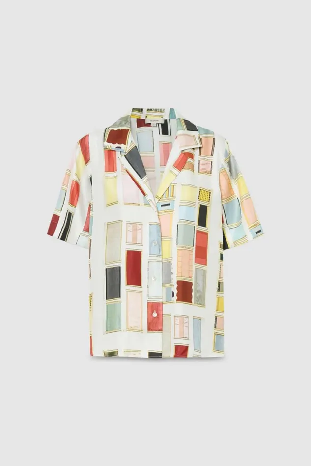 Oroton Vintage Ribbon Camp Shirt Multi Women Tops