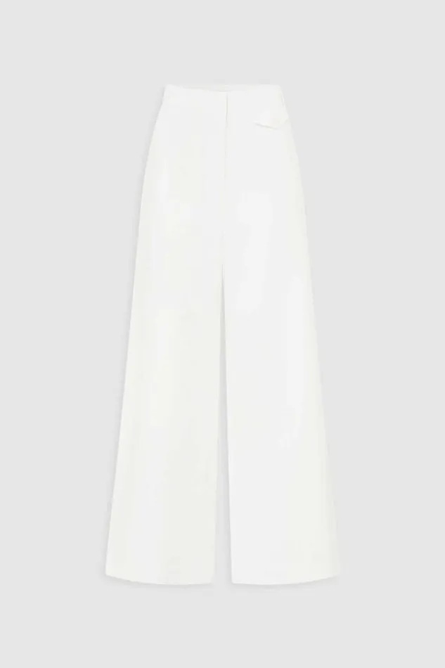 Oroton Wide Curved Leg Pant White Women Pants