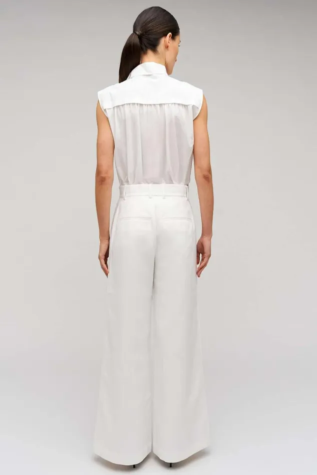 Oroton Wide Curved Leg Pant White Women Pants Oroton Wide Curved Leg Pant White Women Pants