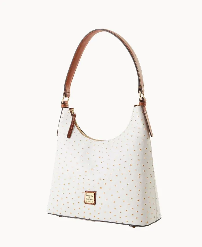Ostrich Hobo Bone Woman Dooney and Bourke Shoulder Bags Ostrich Hobo Bone Woman Dooney and Bourke Shoulder Bags