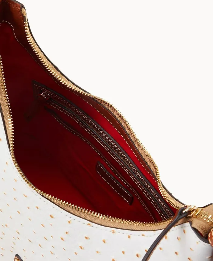 Ostrich Hobo Bone Woman Dooney and Bourke Shoulder Bags Ostrich Hobo Bone Woman Dooney and Bourke Shoulder Bags