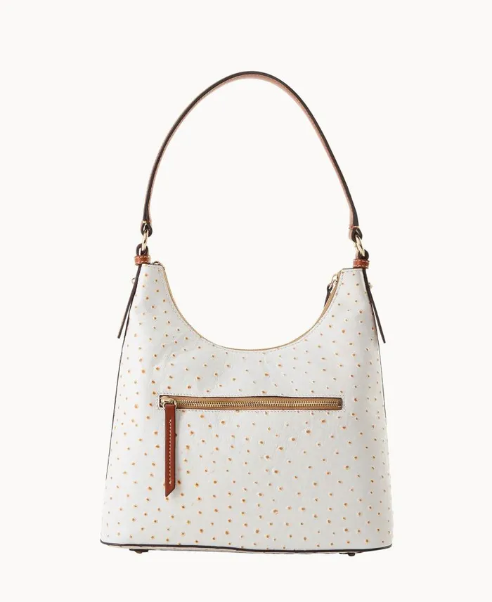 Ostrich Hobo Bone Woman Dooney and Bourke Shoulder Bags Ostrich Hobo Bone Woman Dooney and Bourke Shoulder Bags