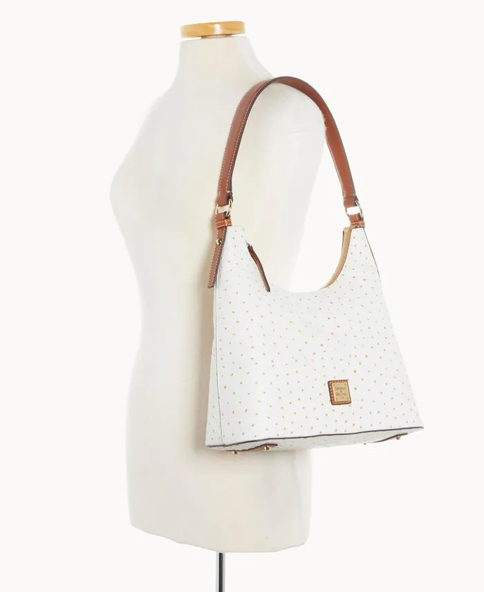Ostrich Hobo Bone Woman Dooney and Bourke Shoulder Bags Ostrich Hobo Bone Woman Dooney and Bourke Shoulder Bags