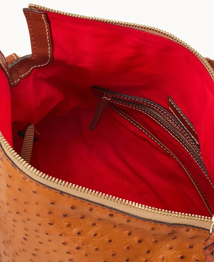 Ostrich Large Satchel Caramel Woman Dooney and Bourke Satchels Ostrich Large Satchel Caramel Woman Dooney and Bourke Satchels