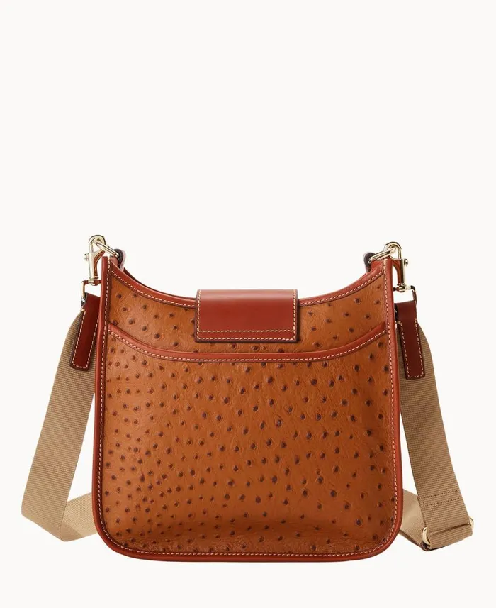 Ostrich Turnlock Messenger 28 Caramel Woman Dooney and Bourke Shoulder Bags Ostrich Turnlock Messenger 28 Caramel Woman Dooney and Bourke Shoulder Bags