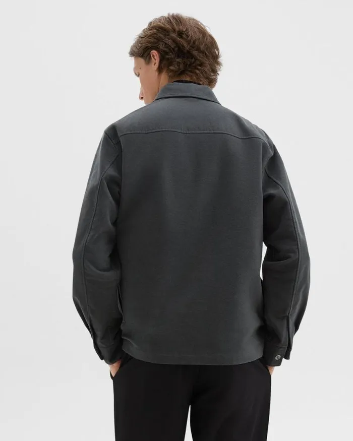 Outerwear Men Theory Shirt Jacket In Moleskin Twill Graphite Outerwear Men Theory Shirt Jacket In Moleskin Twill Graphite