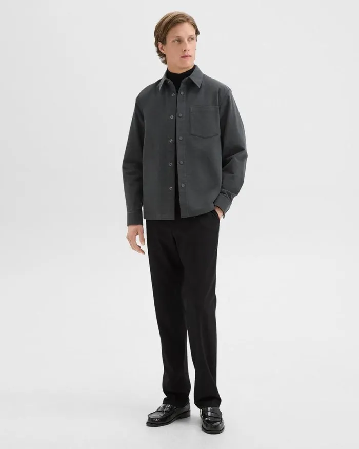 Outerwear Men Theory Shirt Jacket In Moleskin Twill Graphite Outerwear Men Theory Shirt Jacket In Moleskin Twill Graphite