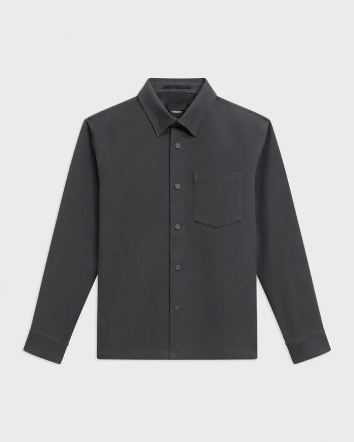 Outerwear Men Theory Shirt Jacket In Moleskin Twill Graphite Outerwear Men Theory Shirt Jacket In Moleskin Twill Graphite