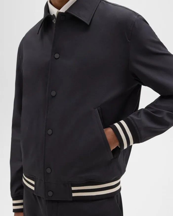 Outerwear Men Theory Varsity Jacket In Neoteric Black Outerwear Men Theory Varsity Jacket In Neoteric Black