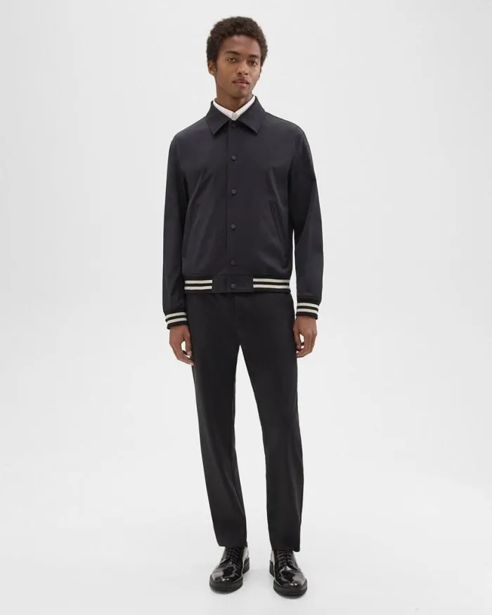 Outerwear Men Theory Varsity Jacket In Neoteric Black Outerwear Men Theory Varsity Jacket In Neoteric Black