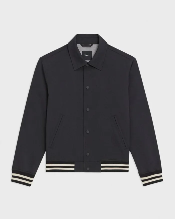 Outerwear Men Theory Varsity Jacket In Neoteric Black Outerwear Men Theory Varsity Jacket In Neoteric Black
