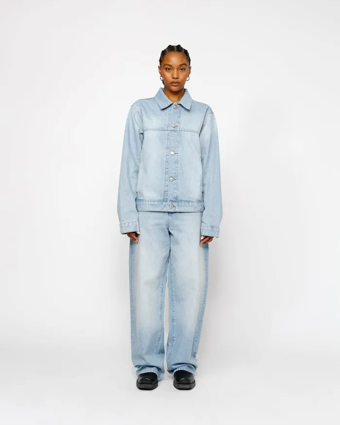 Outerwear MenWomen Stussy TRUCKER JACKET DENIM Light Wash
