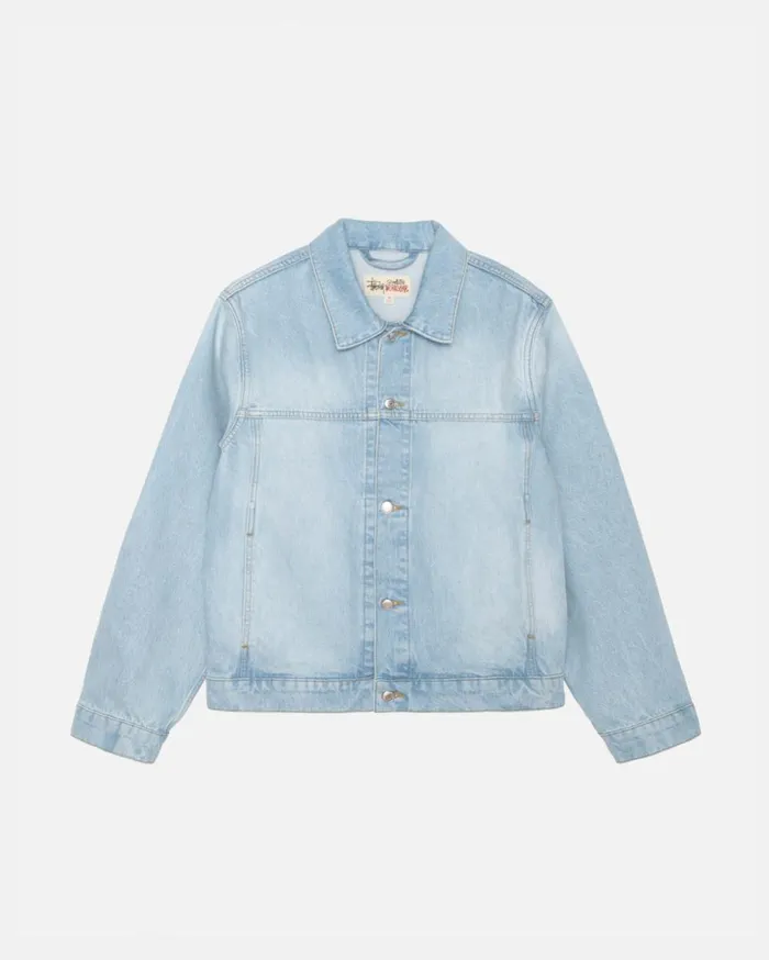Outerwear MenWomen Stussy TRUCKER JACKET DENIM Light Wash
