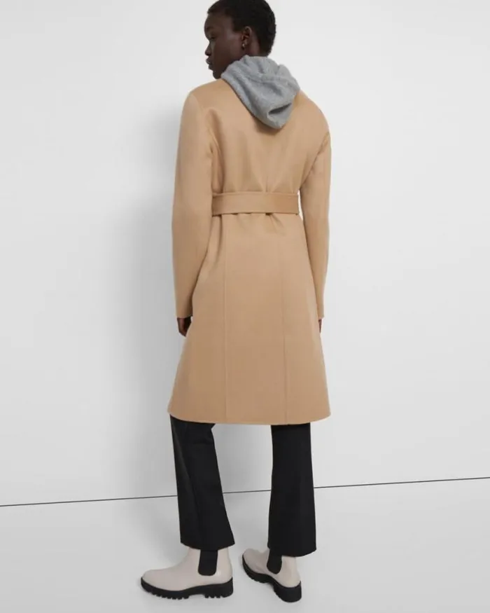 Outerwear Women Theory Belted Coat In DoubleFace WoolCashmere Palomino