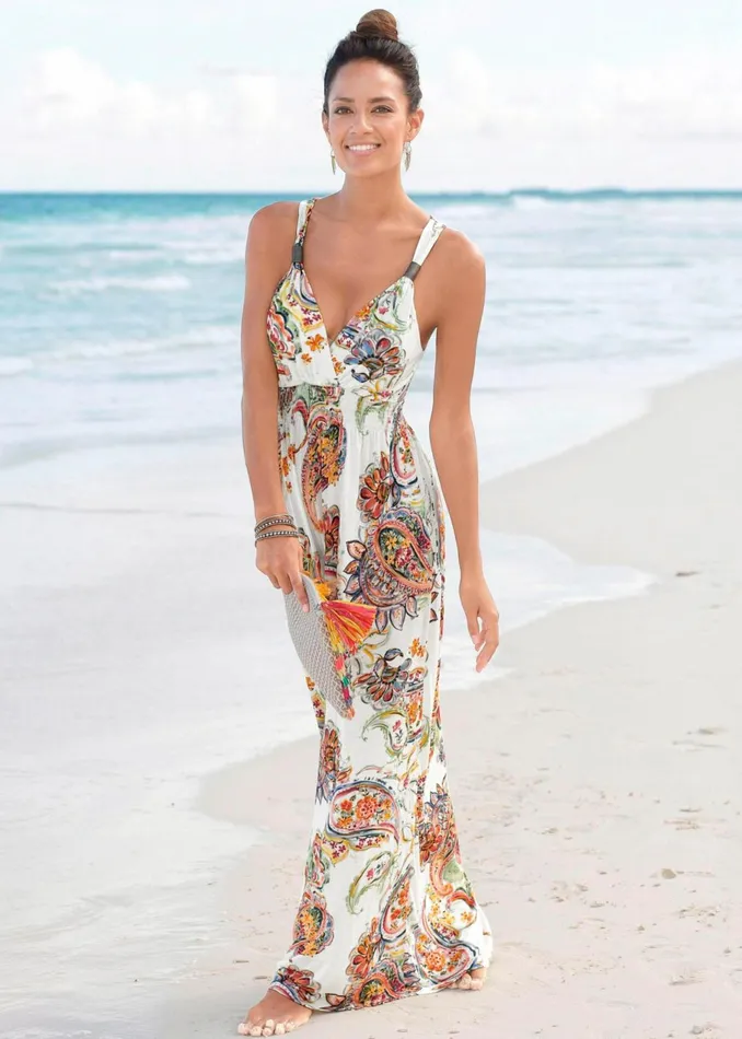 PAISLEY PRINT MAXI DRESS White Multi Women VENUS Casual Dresses