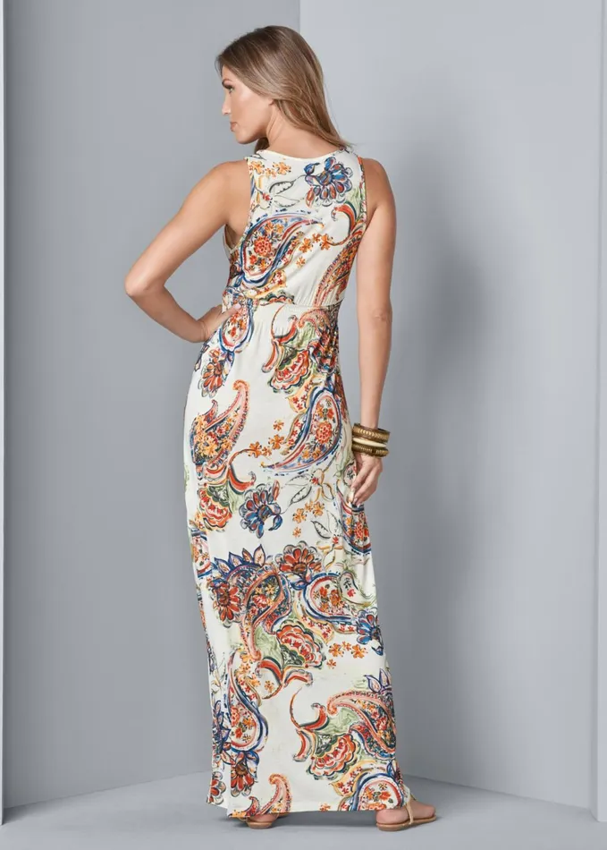 PAISLEY PRINT MAXI DRESS White Multi Women VENUS Casual Dresses
