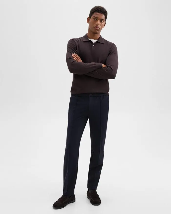 Pants Men Theory Curtis Drawstring Pant In Precision Ponte Baltic
