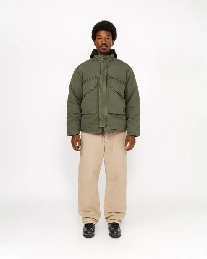 Pants MenWomen Stussy BIG OL039 JEAN CANVAS NEEDLEPUNCH Khaki