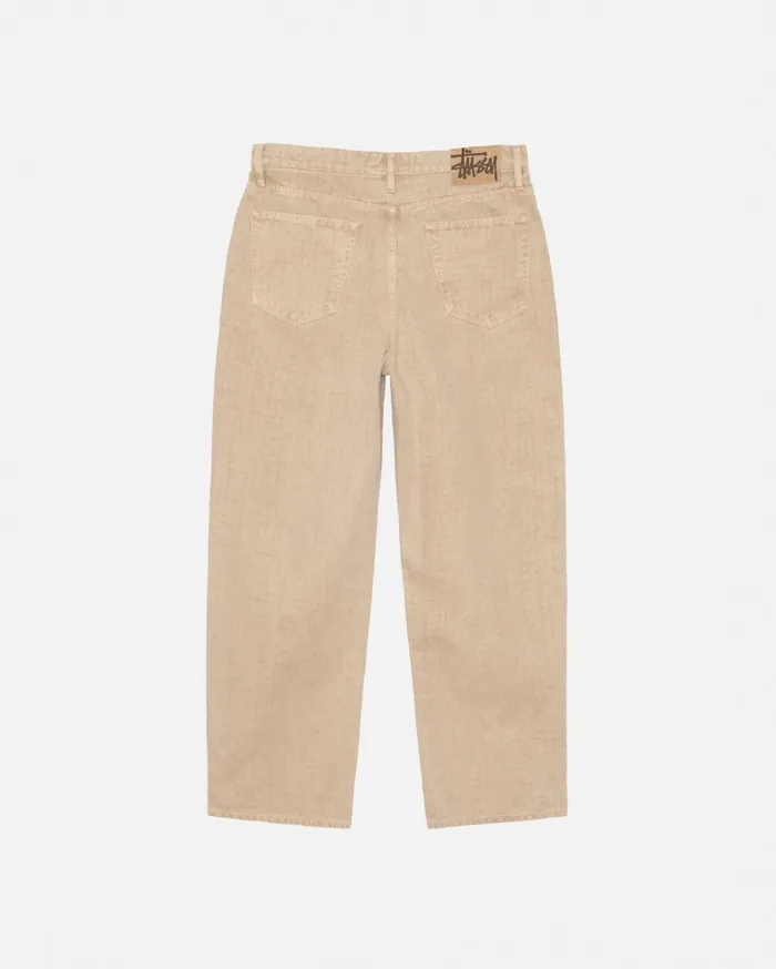 Pants MenWomen Stussy BIG OL039 JEAN CANVAS NEEDLEPUNCH Khaki