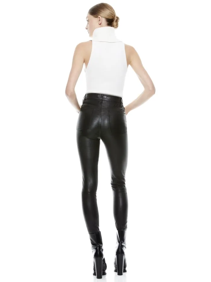 Pants Women Alice Olivia Mikah Leather Pant Black