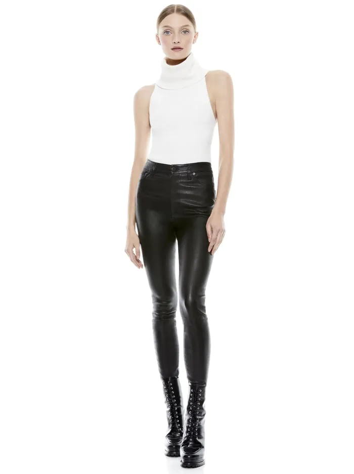 Pants Women Alice Olivia Mikah Leather Pant Black