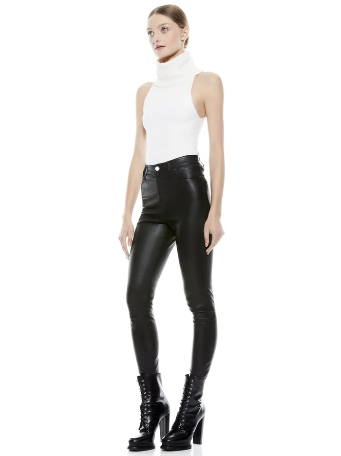 Pants Women Alice Olivia Mikah Leather Pant Black