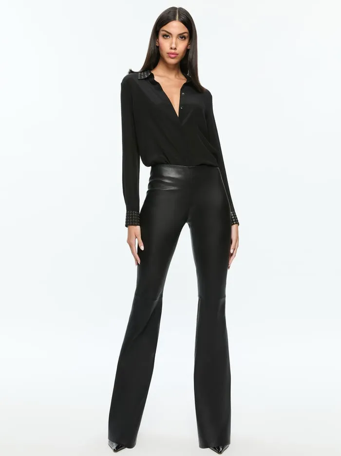 Pants Women Alice Olivia Rmp Leather Pant Black