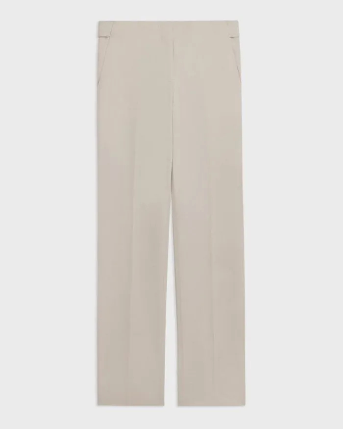 Pants Women Theory Adjustable Wool Gabardine Pant Aged Flax